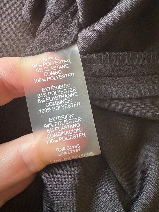 Tommy Hilfiger Black A Line Dress 10 Polka Dot Sheer Sleeve Office Chic - Picture 7 of 9